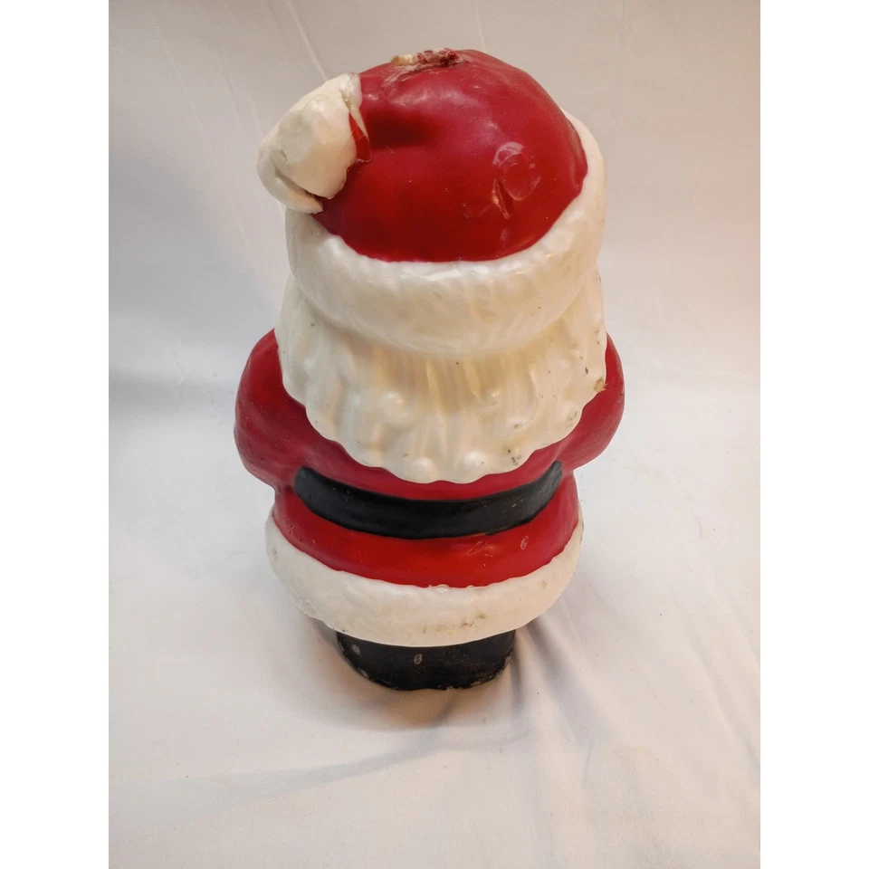 Estatuilla vintage de decoración del hogar de vacaciones de Navidad festiva vela de Papá Noel Foto 3 de 4