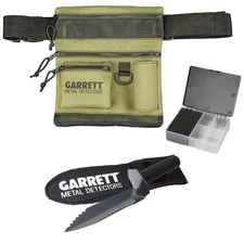 Garrett 3 Piece Multi-Use Accessory Kit - Dig Pouch, Edge Digger, and Finds Box
