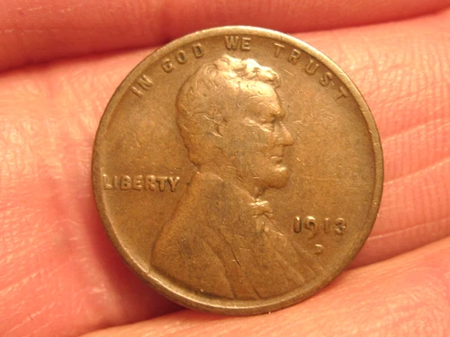 1913D  LINCOLN WHEAT CENT, FREE SHIPPING (#247E)