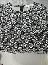 Loft Black & White Pinwheel Pattern Dress Size Small