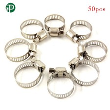 50Pieces Stainless Adjustable Drive 3/4"-1 Hose Clamps Fuel Line Worm Clips US