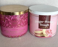 Set of 2 Goose Creek Candle 14.5oz 3 Wick Sugar Cookie Dough & Pink Sugar Cookie