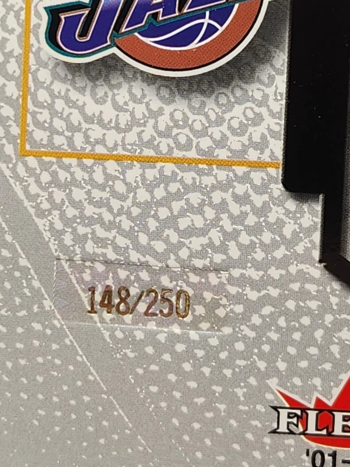 2001-02 Flair Sweet Shot Jumbo Box Topper John Stockton Game Used Patch /250 - Image 4 of 4