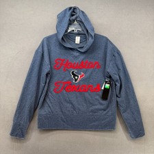 NFL Team Sweatshirt Womens Small Gray Hooded Houston Texans Embroidery Logo NWT