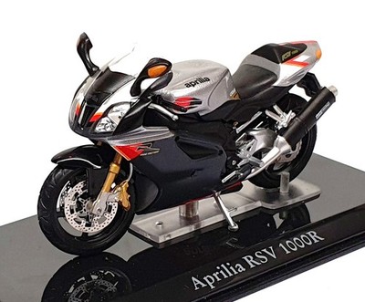 Atlas Editions Maßstab 1:24 4 110 103 - Aprilia RSV 1000R Motorrad - schwarz/silber