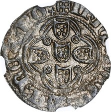 (1385-1433)-L PORTUGAL JOÃO I DE AVIZ  1/2 REAL LISBOA MINT NGC AU-58