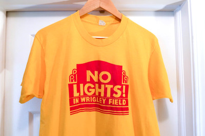 Vintage 80s Chicago Cubs No Lights Wrigley Field Protest T Shirt Screen Stars XL