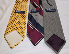 Polo Ralph Lauren Men's Silk Tie SET OF 3 Made In USA