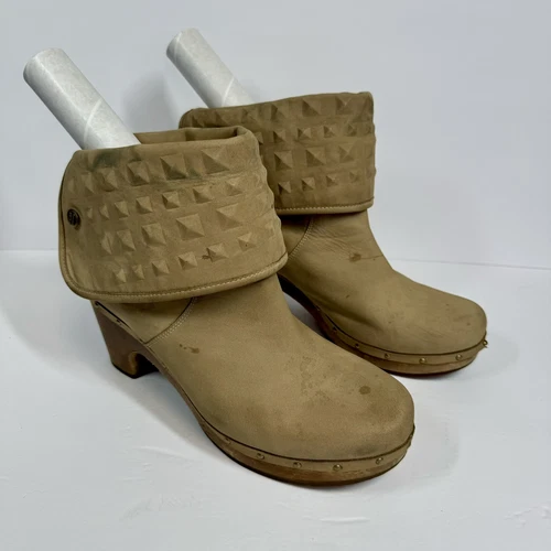 Stivali stivaletti donna UGG Lynnea borchie 3360 pelle nabuk marrone taglia 11