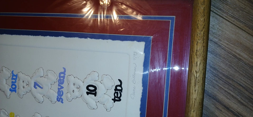 ENMARCADO Y FIRMADO "NUMBER BEARS" POR JANE BILLMAN Firmado y numerado  Foto 3 de 4