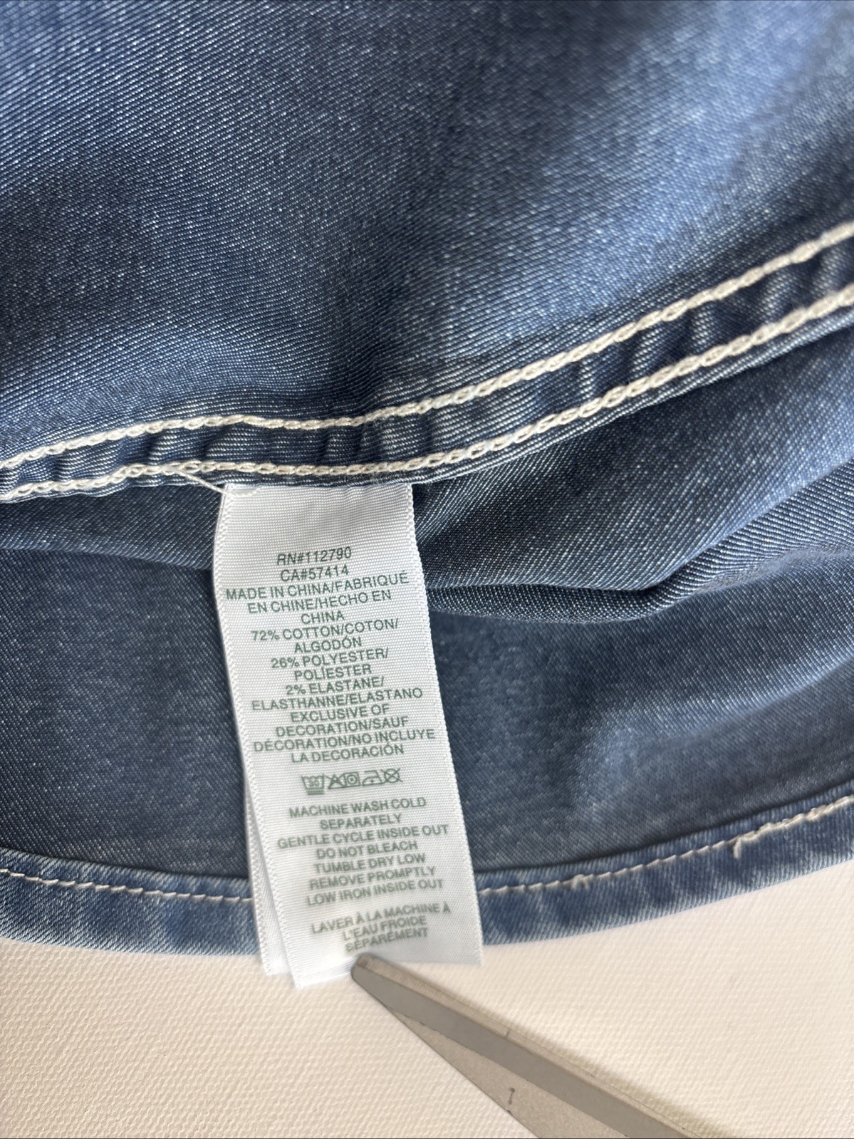 True Religion Women’s 3x Denim Western Shirt Long Sleeve Button Up Pearl Snap thumbnail 9