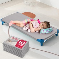 10 PCS Cot Sheet Daycare 23x51 Inch Gray Size Corner Elastic Loops Microfiber