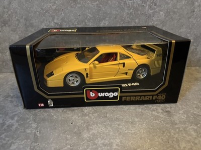 BURAGO Ferrari F40 in Yellow Rare 1987 1/18 scale bburago 3022 | eBay