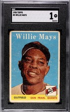 1958 Topps Willie Mays #5 SGC 1 Poor San Francisco Giants HOF Say Hey Kid 