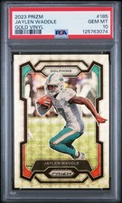 2023 Prizm - Jaylen Waddle Gold Vinyl Prizm /5 *BOOKEND*  PSA 10 - Pop 1 #185