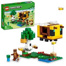 LEGO 21241 Minecraft Bee Hut Construction Toy Farm with Building House Zombie