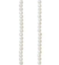 White Small Glass Faceted Round Beads, 3mm by Bead Landing