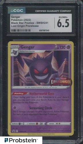 2022 Pokemon Black Star Promos SWSH 241 Gengar Lost Origin Prerelease CGC 6.5