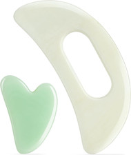 Jade Stone Gua Sha Massage Tool Set Larger Guasha Board with Handle Muscle Scrap