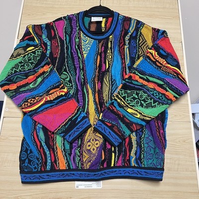 COOGI AUSTRALIA 3Dニット VTG COOGI Australia Multicolor 3D Textured Chunky Knit 90s Biggie