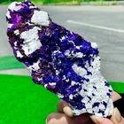 302G Natural Colorful Bornite with calcite Raw Mineral crystal Specimen