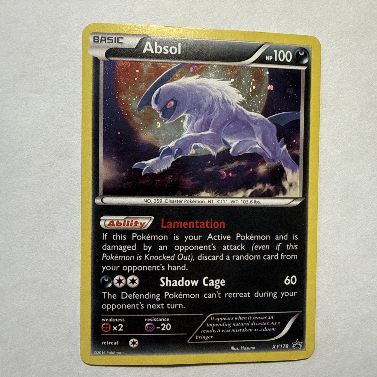 Pokemon TCG Absol XY178 XY Promo Holo HP 100 (2016) English Card