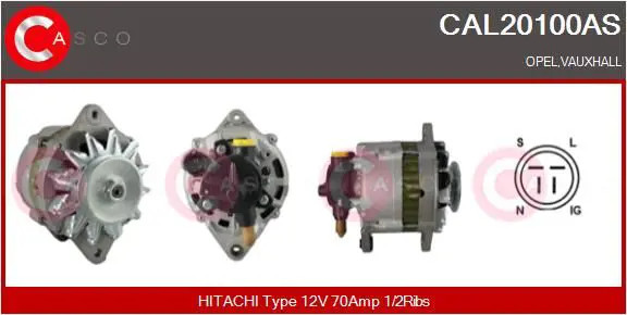 Alternatore con puleggia CAL20100AS CASCO per OPEL VECTRA A VECTRA A Hatchback
