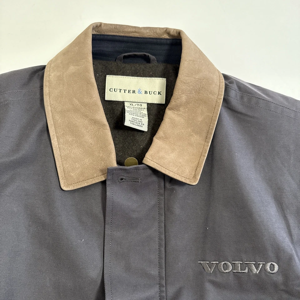 Volvo Official Employee Jacket Men’s XL Gray Bomber Full Zip Buttons - Image 3 of 4