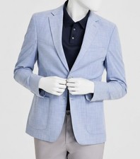 Calvin Klein Men's Blue Slim-Fit Notched Lapel Sport Coat Jacket Size 40R