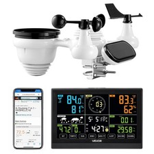 New VEVOR 7-in-1 Wi-Fi Weather Station,7.5-Inch VA Display,Solar Powered Wirele