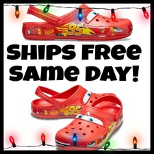 Crocs Lightning McQueen YES THEY LIGHT UP Clogs M8/W10 Pixar NEW - SHIPS TODAY