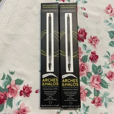 2~Arches&Halos DARK BROWN Precision Brow Shaping Pencil Double Sided Spoolie HTF