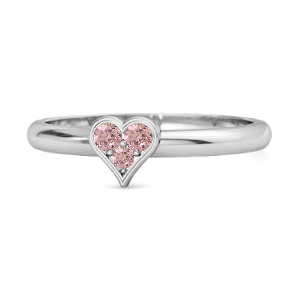 Sparkling Heart Shaped 2 MM Round Pink Zircon Gemstone 925