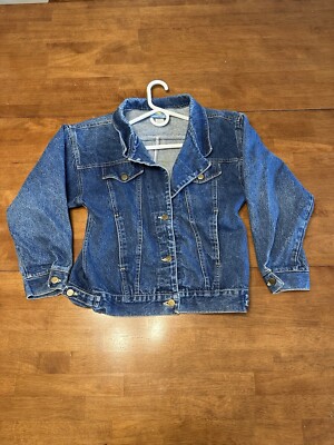 Vintage Chic by his denim jean jacket button up Size S