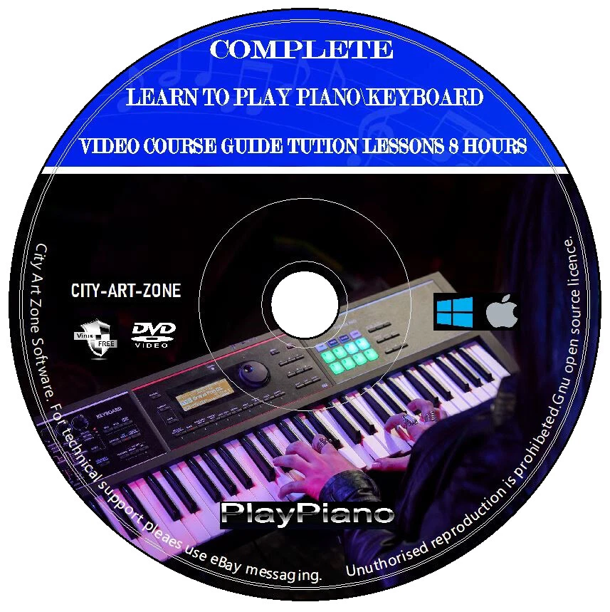 Complete Piano Keyboard Video Course Guide Tution Lessons 8 Hours
