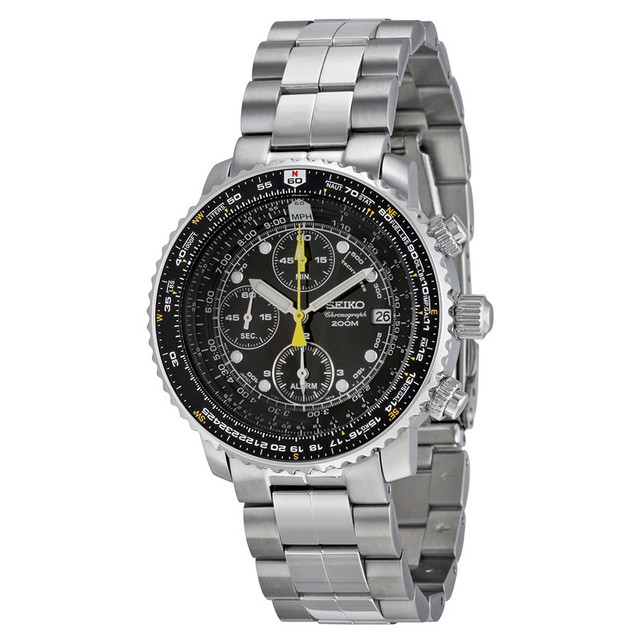 Seiko Flight Chronograph Men's Black 