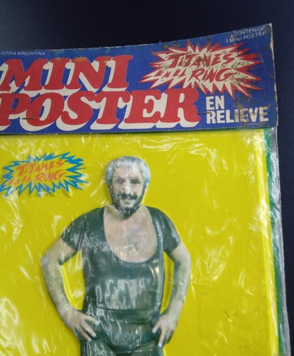 Mini póster Cromy de colección figura plastica titanes en el anillo Martin Karadagian años 80 - Imagen 3 de 10