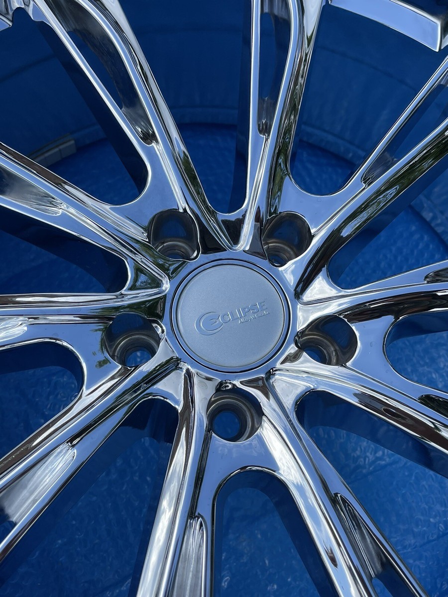 22x8.5 5x114.3 38 Offset Eclipse 106 Chrome Wheels 265/40R22