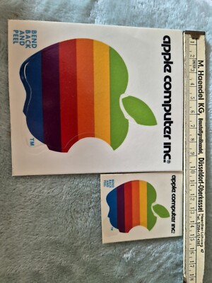 Aufkleber, 2x, Apple Computer Inc., vintage, sehr alt, Top Zustand