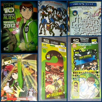 2x Ben 10 Annuals: 2012 & 2013 + My Room Door Hanger sticker Set, Ultimate Alien