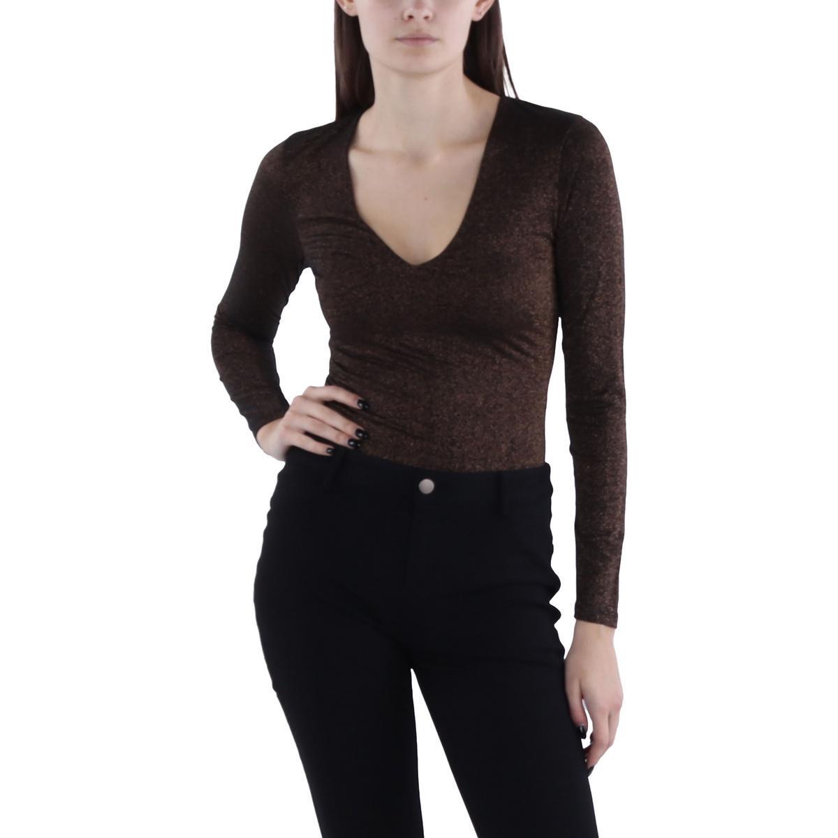 Женский топ-боди Abercrombie & Fitch с металлическими стрингами и V-образным вырезом BHFO 7175