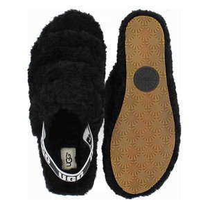 black ugg fluff yeah slide