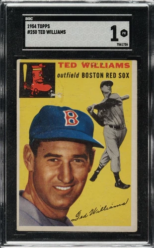 1954 Topps # 250 Ted Williams PSA 1 POOR
