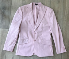 NEW EXPRESS SLIM PINK COTTON BLEND SUIT JACKE...