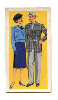Brooke Bond Tea Card - British Costume Collectable Card #48 Day Clothes 1947 (9)