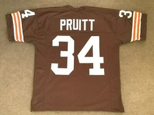 UNSIGNED CUSTOM Sewn Stitched Greg Pruitt Brown Jersey - M, L, XL, 2XL