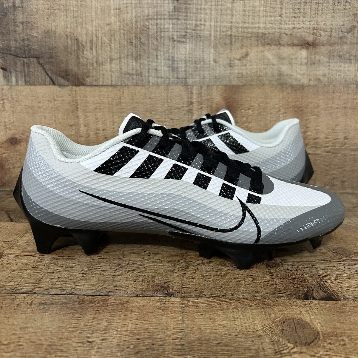 Nike Football Cleats Mens 8.5 White Black Grey Vapor Edge  display picture 2