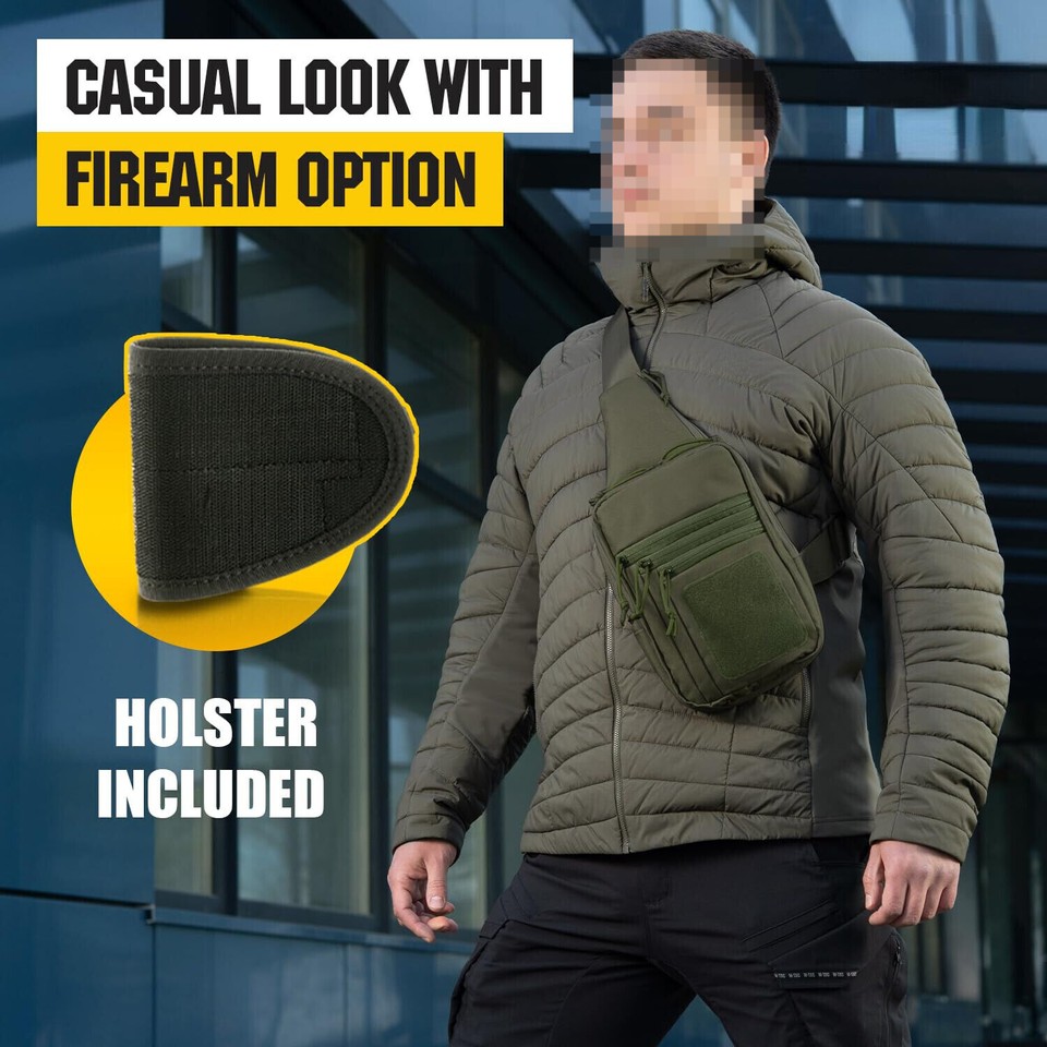 Crossbody Handguns Bag for Men Gun Concealed Carry Shoulder Chest Pack