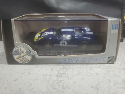 Eagle's Race Mario ANDRETTI BIANCHI Ford GT40 N6 1:43 Scale 1966 Le Mans PILOTES