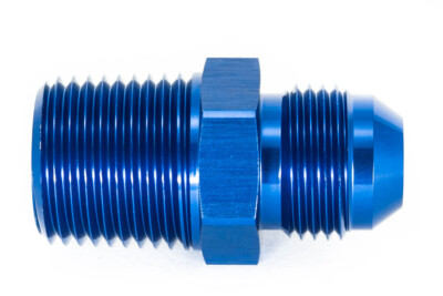 Gewindeadapter 1/2'' NPT zu Dash 8 / -8 AN / JIC 8 Blau eloxiert 3/4 - 16UNF
